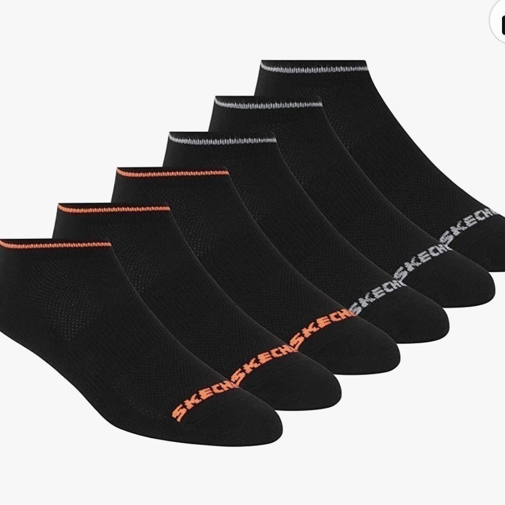 NWT Skechers Low Cut Cushioned Socks 6 Pack 12 Pairs Black - Picture 2 of 4